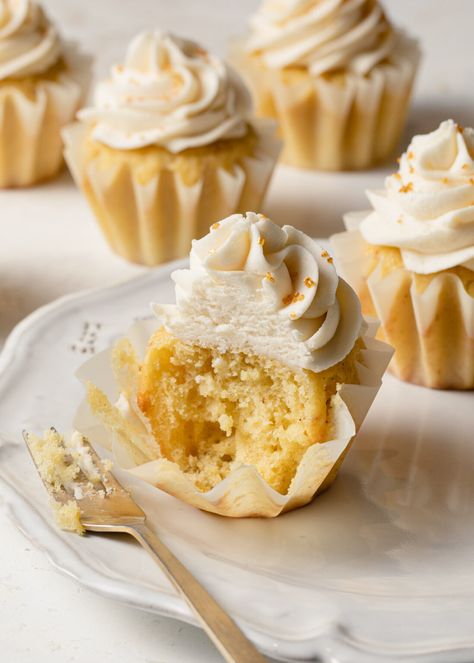 Elegant Cupcake Recipes, Classic Cupcake Flavors, Buttermilk Cupcake Recipes, Brown Butter Cupcakes, Salty Cupcakes, Brunch Cupcakes, Gourmet Cupcake Recipes, Whipped Buttercream Frosting, Honey Cupcakes