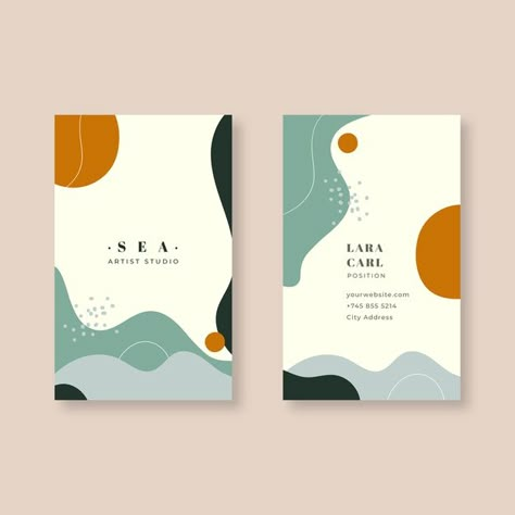 Business card template in abstract paint... | Free Vector #Freepik #freevector #business #card #design #template With Compliments Card Design, Id Card Design Template, Id Card Design, Cv Inspiration, Premium Business Cards, Name Card Design, Desain Editorial, Business Card Design Creative, 카드 디자인