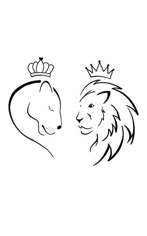 Lion Couple Tattoo Design, Lionheart Tattoo, Couples Lion Tattoo, Partner Tattoo, Female Lion Tattoo, Partner Tattoos, Lion Couple, Clock Tattoo Design, Couple Tattoos Unique