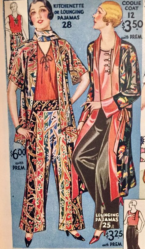 1920s Beach Pajamas, 1930s Beach Pajamas, Hostess Pajamas, 1920s Pajamas, 1930s Lounge, Beach Pyjamas, Riviera Fashion, Pajamas Vintage, Drowsy Chaperone