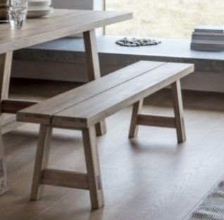 Wooden Dining Bench, Wooden Dining Table Designs, Wood Dining Bench, Oak Bench, Contemporary Modern Furniture, Kitchen Benches, Dining Table With Bench, Dining Benches, Dining Table Design