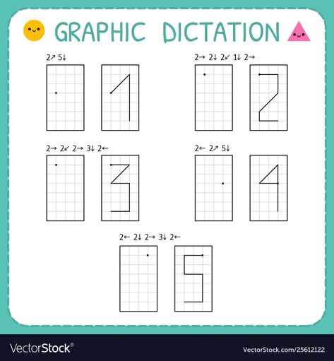 Coding For Kindergarten, Graphic Dictation, Pattern Worksheets For Kindergarten, Pattern Worksheet, Education Games, Birthday Party Design, Funny Emoticons, Kids Vector, Kindergarten Class