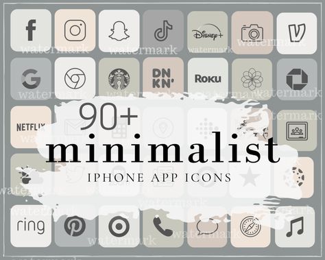 Iphone Aesthetic Apps, Free Aesthetic Iphone App Icons, Icons For Instagram Highlights, App Aesthetic, Iphone App Icons, Camping Vintage, Surf Vintage, Etiquette Vintage, Minimalist Icons