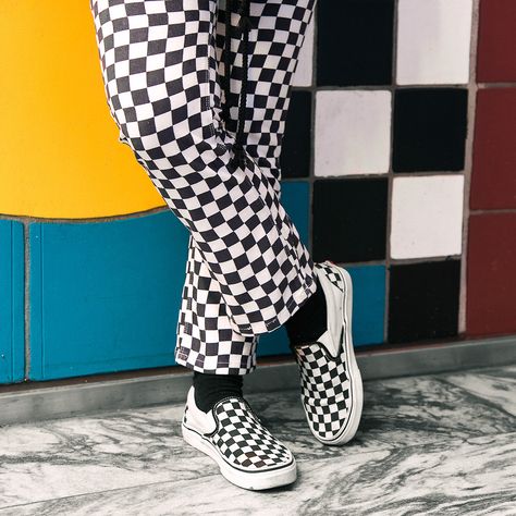 Nothing quite like 🏁 on 🏁. Groovy Fits, Chequered Flag, Nasa Clothes, Tartan Pants, Nike Shoes Air Force, Black And White Aesthetic, Vans Off The Wall, Dope Outfits, May 7