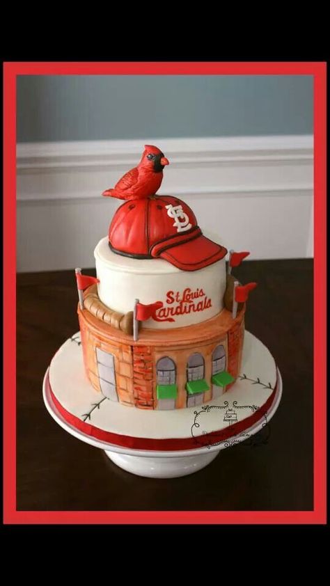 Feeling on top of the world Cards fans??!!! St Louis Cardinals Cake, Baseball Wedding Cakes, Baseball Cakes, Ballpark Food, Cake Mom, Sports Cakes, Cake Decorating Kit, Boy Cakes, Baseball Cake