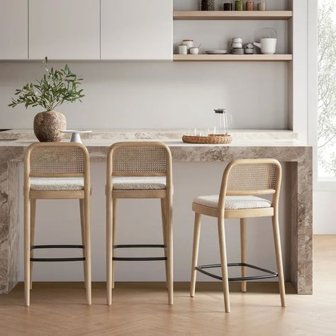 Wishbone Counter Stool, Cane Counter Stool, Country Bar Stools, Bar Chairs Kitchen, White Cane, Counter Stools With Backs, Kitchen Counter Stools, Leather Counter Stools, Bar Stools With Backs