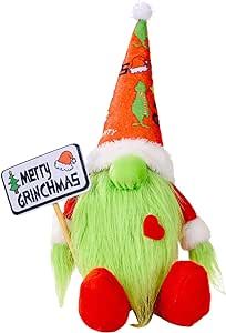 Christmas Grinch Gnome Decorations, Cute Handmade Christmas Grinch Gnomes Ornaments Santa Swedish Tomte Nisse Plush Scandinavian Doll Decor for Christmas Home Fireplace Mantel Shelf Table Desk 2 Pack Christmas Desk Decorations, Christmas Desk, Cute Christmas Decorations, Merry Grinchmas, Desk Decorations, Modern Christmas Decor, Green Toys, Gnome Christmas, Thoughtful Christmas Gifts