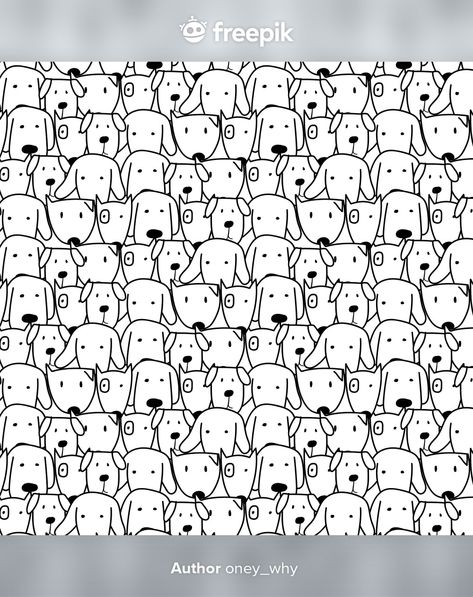 Comic Black And White, Drawing Pattern, Black And White Dog, Vector Hand, Dog Drawing, Dog Pattern, White Dogs, Pattern Background, Summer Art