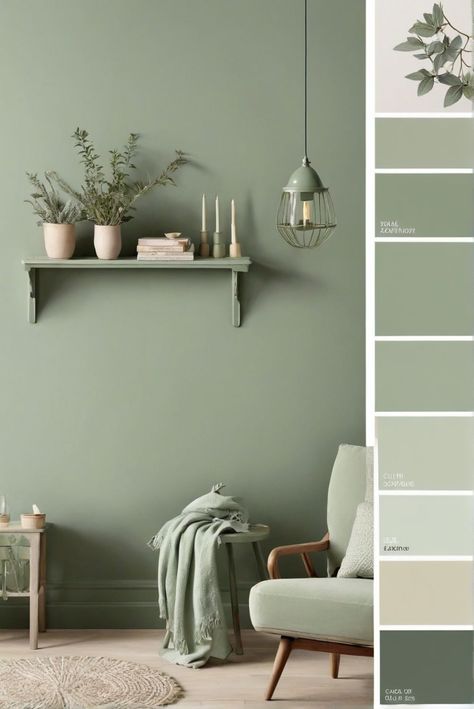 Room Colors Combinations, Wall Design Ideas Living Room Paint, Wall Colour Ideas For Living Room, Room Paint Color Ideas, Color Paint Ideas For Living Room, Green Room Color Palette, Paints For Home Living Rooms, Best Colours For Living Rooms, Living Room Colors Ideas Paint