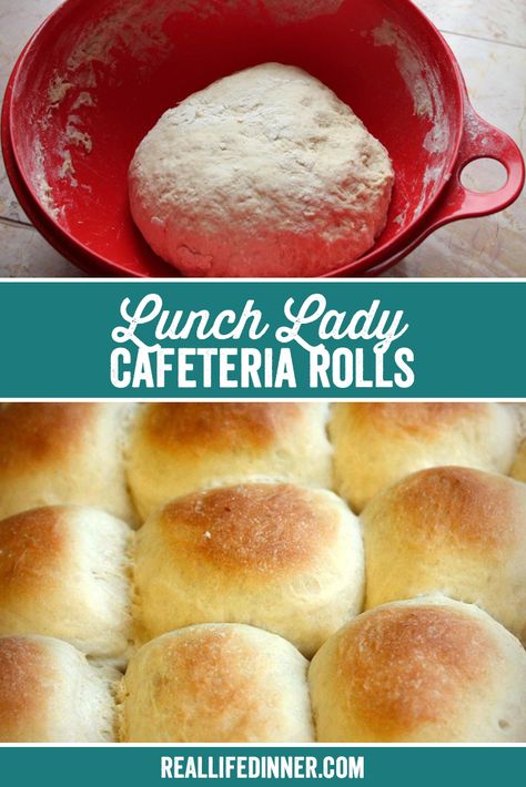 Easy to follow step by step instructions and pictures. Tried and True Roll Recipe that tastes just like the one the lunch ladies made in the school cafeteria. ~ https://reallifedinner.com Lunchroom Recipes, Cafeteria Rolls, Cafeteria Recipes, Cafeteria Food, Homemade Rolls, Biscuit Bread, Biscuit Rolls, Yeast Rolls, Lunch Lady