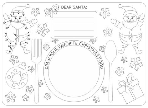 Printable Christmas Activity Placemat Christmas Paper Placemats Free Printable, Xmas Placemats, Printable Placemat, Christmas Placemat, Activity Placemat, Coloring Placemats, Santa Coloring Pages, Eco Christmas, Eco Friendly Christmas