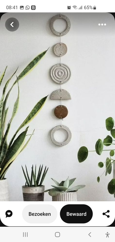 Pottery Hanging Art, Hanging Pottery Ideas, Ceramics Wall Decor, Ceramic Wall Hanging Ideas, Pottery Wall Hangings, Ceramic Wall Art Hanging, Pottery Wall Decor, Clay Wall Decor, Wall Pottery