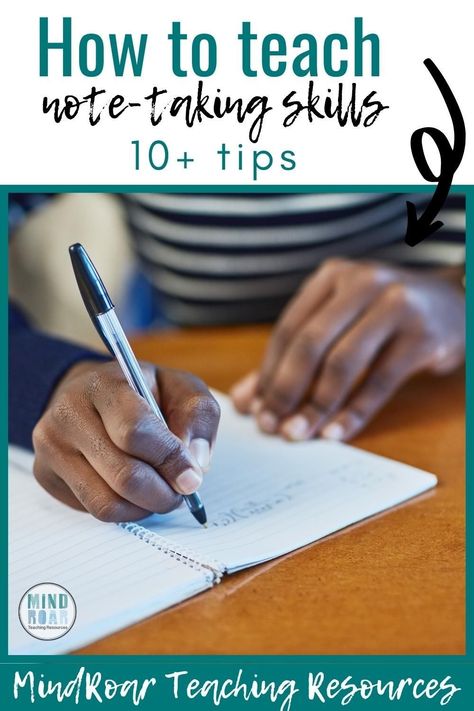 Are you wondering how to teach note taking skills to your middle and high school students? Check out these 10 tips for teaching note taking to your students. #mindroarteachingresources How To Teach Note Taking Middle School, Teaching Note Taking, Teaching Organization High School, Note Taking Tips Middle School, How To Take Notes In Middle School, How To Take Notes In High School, Note Taking High School, Middle School Study Skills, Student Wellbeing