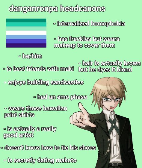 Danganronpa Ship Headcanons, Naegami Headcanons, Byakuya Togami Headcanons, Lgbtq Headcanons, Mondo Butter, Danganronpa Hcs, Anime Headcanons, Character Headcanons, Danganronpa Headcanons