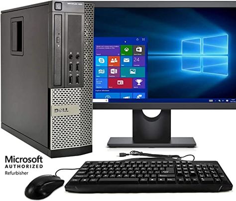 Amazon.com: Dell Optiplex 990 Desktop Computer, Intel Core i5 3.1GHz, 4GB RAM, 250GB HDD, Keyboard/Mouse, DVD, 17in LCD Monitor, Windows 10 (Renewed) : Electronics Sff Pc, Cool Desktop, Best Pc, Best Computer, Computer Internet, Keyboard Mouse, Lcd Monitor, Desktop Computers, Intel Core