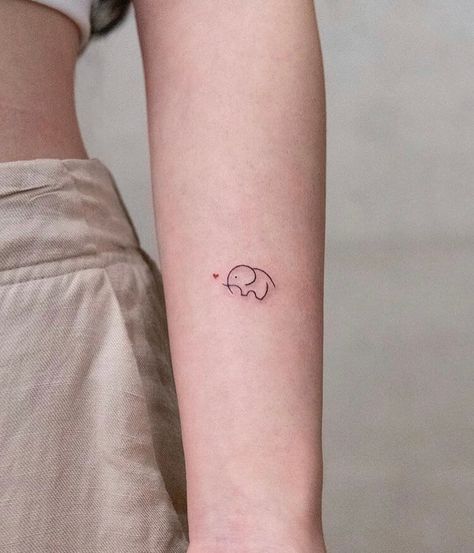 Simple Elephant Tattoo, Small Tattoo Ideas For Women, Tiny Tattoos For Women, Simple Tattoos For Women, Small Tattoo Ideas, Small Tattoos Simple, Forearm Tattoo Women, Pretty Tattoos For Women, Tattoo Ideas For Women