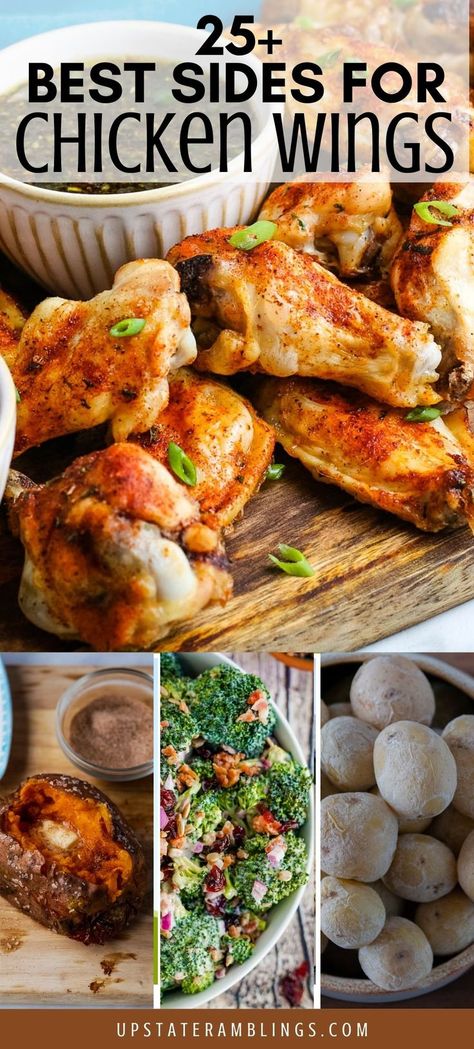 best sides for chicken wings Chicken Wing Sides Dishes, Side To Go With Chicken, Chicken Wings Side Dishes, Wing Sides Dishes, Side Dishes For Wings, Chicken Wings Sides, Sides For Wings, Sides For Chicken Wings, Best Sides For Chicken