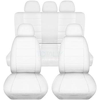 Amazon.com: Solid Car Seat Covers w 5 (2 Front + 3 Rear) Headrest Covers: White - Universal Fit - Full Set - Buckets & Bench - Option for Airbag/Seat Belt/Armrest/Release/Lever/Split Compatible: Automotive Seat Covers For The Car Classy, White Car Accessories, White Car Seat Covers, White Seat Covers, Cute Car Seat Covers, Van Rv, Automotive Seat Covers, Car Deco, Car Essentials