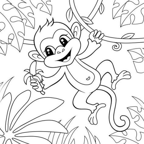 Swing into adventure with our monkey coloring pages. These pages feature playful and mischievous monkeys in their jungle habitat. Whether you're a fan of wildlife or simply adore these curious creatures, these pages promise a colorful journey filled with fun and laughter. Let your colors join the monkey business! 🐒🌿🎨 Monkey Coloring Pages Free Printable, Monkey Png, Jungle Drawing, Jungle Cartoon, Monkey Coloring Pages, Coloring Pages Ideas, Jazz Cat, Pages Ideas, Animal Outline