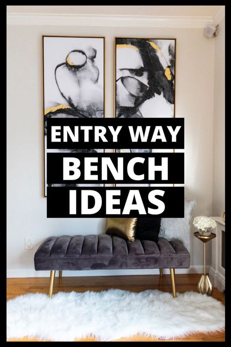 entryway bench Bench And Side Table Entryway, Entrance Hall Ideas With Bench, Wall Decor Above Bench Entry Ways, Front Entrance Seating Ideas, Entry Bench Decor Entryway Modern, Hallway Bench Ideas Entryway Modern, Hallway Seating Ideas Entrance, Entrance Hall Seating Ideas, Small Hallway Bench Ideas