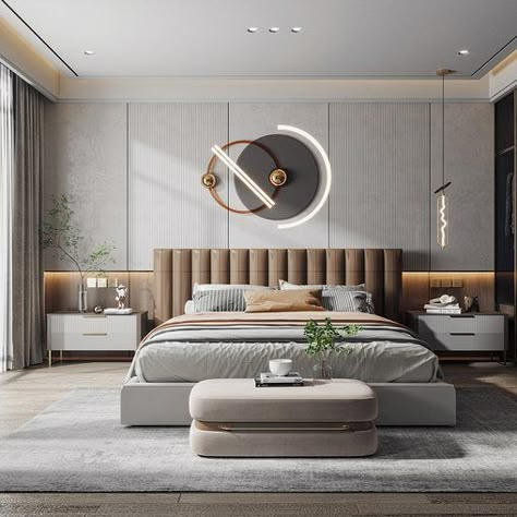 Master Bedrooms Minimalist, Bedroom Design Modern, Unique Bedroom Design, Guest Bedroom Design, Modern Minimalist House, Bedroom Interior Design Luxury, Modern Luxury Bedroom, Modern Bedroom Interior, Luxury Penthouse