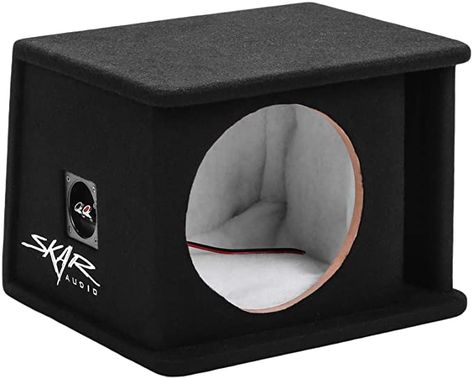 Amazon.com: Skar Audio SK1X10V Single 10" Universal Fit Ported Subwoofer Enclosure : Electronics Best Subwoofer, Audio Logo, Ported Box, Subwoofer Box Design, Car Audio Subwoofers, Subwoofer Enclosure, Subwoofer Box, Car Subwoofer, Black Carpet