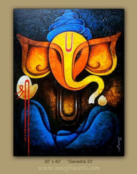 God Painting Indian, Indian God Painting, Acrylic Painting Indian, Divine Paintings, Ganesha Acrylic Painting, Modern Ganesha, Hinduism Aesthetic, Painting Indian Art, Gods Painting