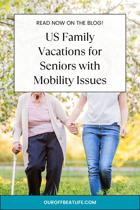 Family and multigenerational travel are on the rise, and with good reason, as it allows families to connect and make memories together. However, when one of those family members is a grandparent with mobility issues, it can make planning a family vacation trickier. Here are the best family vacations for senior citizens with mobility issues in the United States to help inspire your next family trip as well as some tips to help make planning easier. Us Family Vacations, Older Parents, Best Family Vacations, Family Vacations, Senior Citizen, Family Trip, Planning Tips, Best Vacations, Family Vacation