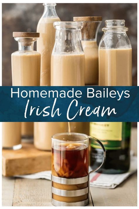 Irish Cream (Homemade Baileys) is SO easy to make at home! This Homemade Irish Cream Recipe is such a great addition to St. Patrick's Day cocktails, coffee, or ice cream. If you've ever wondered how to make Irish Cream, it's much more simple than you've imagined. Anyone can make it at home for homemade gifts or just enjoying with your family. #thecookierookie #baileys #cocktails #irishcream Baileys Recipes Drinks, Homemade Liqueur Recipes, Homemade Baileys Irish Cream, Baileys Irish Cream Recipes, Baileys Cocktails, Irish Cream Recipe, Homemade Baileys, Irish Cream Coffee, Homemade Irish Cream