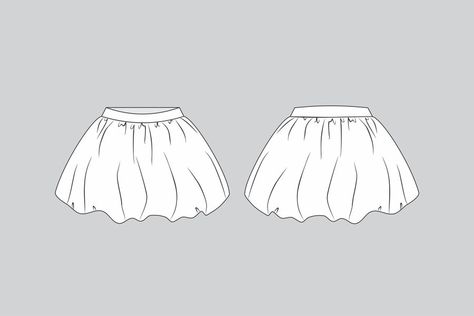 Premium Vector | Balloon skirt balloon skirt draw balloon skirt template Bubble Skirt Drawing, Mini Skirt Technical Drawing, Technical Drawing Skirt, Skirt Technical Drawing, Skirt Template, Fish Skirt, Skirt Drawing, Technical Flats, Fashion Illustration Tutorial