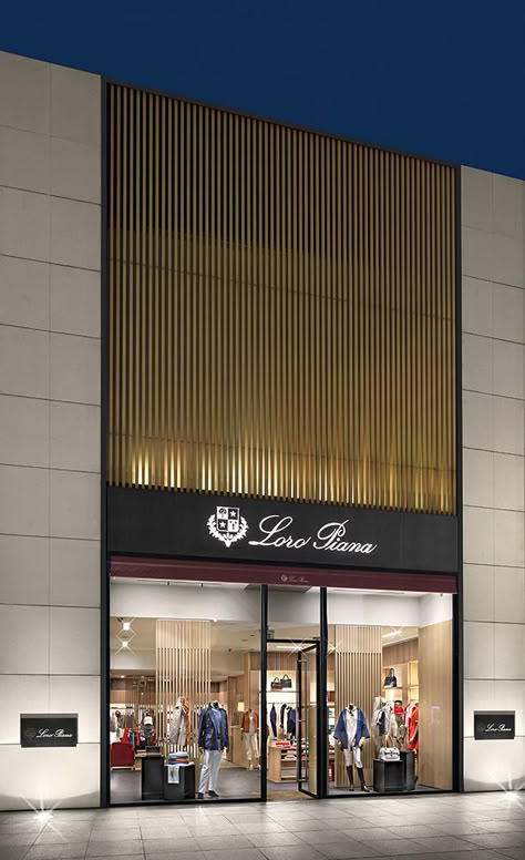 Duygu Arseven - Loro Piana Shop Front Design Retail, Facade Retail, Store Architecture, Retail Facade, Commercial Design Exterior, Retail Architecture, Bakery Design Interior, Shop Facade, Facade Architecture Design