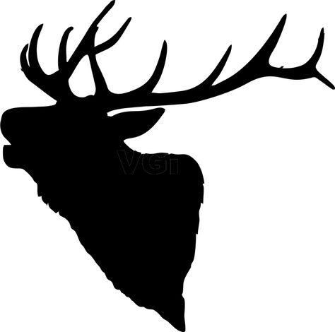 Animal Head Silhouette, Elk Outline, Head Drawings, Elk Tattoo, Elk Silhouette, Hirsch Silhouette, Silhouette Head, Elk Head, Outline Images