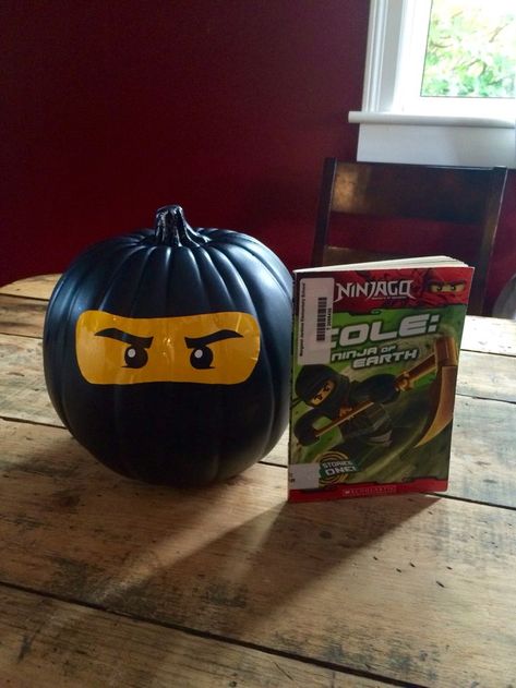 Boy Pumpkin Ideas, Pumpkin Characters From Books, Ninjago Pumpkin, Cole From Ninjago, Pumpkin Book Characters Ideas, Book Character Pumpkin, Storybook Pumpkin, Book Pumpkins, Book Character Pumpkins