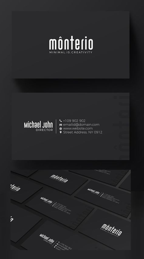 Black Visiting Cards Design, Black Business Cards Design, Name Card Design Ideas, Black Business Card Design, Business Cards Black, Visit Cards, Black Business Cards, Business Card Design Black, Business Card Design Minimalist