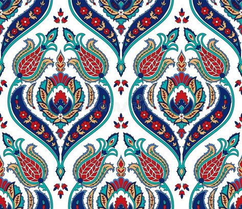 Vector seamless colorful pattern in turkish style. Vintage decorative background. Hand drawn ornament. Islam, Arabic vector illustration Fabric Wrapping Paper, Fabric Wrapping, Print Wrapping Paper, Tie Dye Crafts, Turkish Pattern, Folk Art Flowers, Turkish Style, Greek Tattoos, Wallpaper Fabric