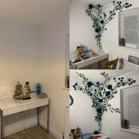 Flower corner, much more fun than a flower wall Corner Wall, Rose Wall, Unique Houses, Art Inspiration Painting, Dream Room, Flower Wall, Art Inspiration, Home Decor Decals, Bedroom