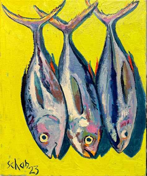 Oil Pastel Fish Art, Fish Drawing Oil Pastel, Oil Painting Inspo Easy, Fish Oil Pastel Drawing, Painting Fish Acrylic, Fish Pastel Drawing, Fish Oil Pastel, Fish Painting Acrylic, Abstract Fish Painting