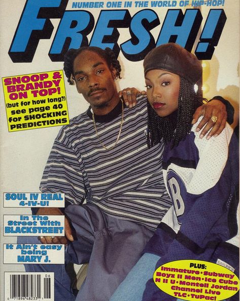 OlskoolEra™  on Instagram: “Snoop & Brandy (Fresh! Magazine, 1995) #90s #snoopdogg #brandynorwood” • Instagram Bradley Theodore, Techno Style, Look 80s, Looks Hip Hop, 90s Rap, Bedroom Wall Collage, 90s Hip Hop Fashion, 90s Hip Hop, Picture Collage Wall