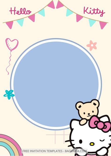 9+ Hello Kitty Canva Birthday Invitation Templates | FREE Printable Birthday Invitation Templates - Bagvania Hello Kitty Invitation Card Editable, Hello Kitty Birthday Invitation Template, Hello Kitty Invitation Template Editable, Hello Kitty Invitation Card, Hello Kitty Birthday Invitations, Hello Kitty Birthday Theme, Hello Kitty Invitations, Baby Party Themes, Hello Kitty Birthday Party