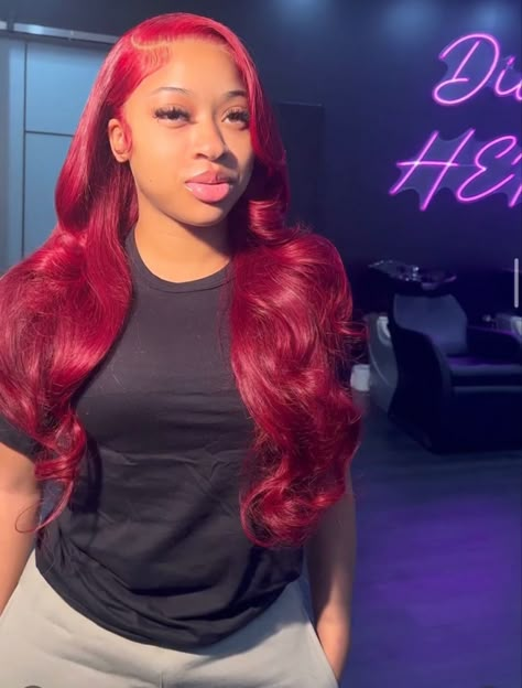 Red Side Part, India Royale, High Bun Hair, Red Hair Inspo, Frontal Wig Hairstyles, Side Part Hairstyles, Birthday Hairstyles, Quick Weave Hairstyles, Glueless Wigs