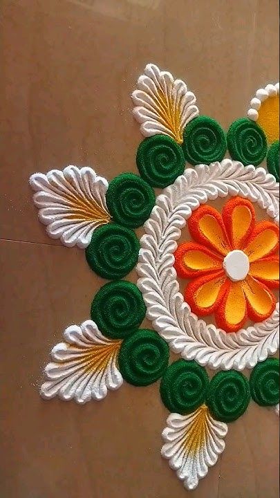 diwalirangoli #rangolidesigns #diwalirangoli #rangoli #shorts Small Rangoli Design With Colours, Simple Rangoli Designs Latest, Quick Rangoli Designs, Simple Color Rangoli, Cute Rangoli Designs, Rangoli Easy Simple, Dots Rangoli, Beautiful Rangoli Designs Latest, Rangoli From Flowers