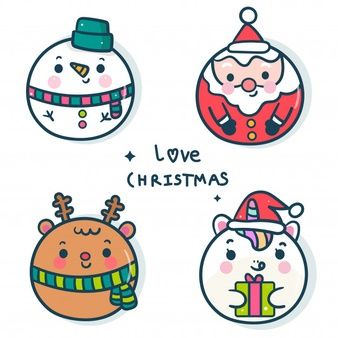 Decoration For New Year, Santa Pancakes, Christmas Balls Decorations, Kawaii Christmas, Christmas Doodles, Christmas Card Art, Homemade Christmas Cards, Ball Decorations, Christmas Characters