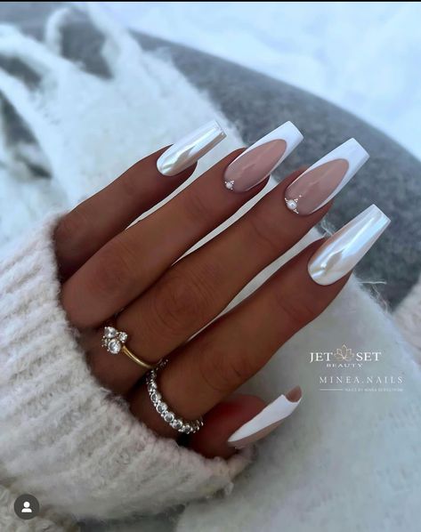 White Acrylic Nails, Her Nails, Nails Only, Acrylic Nails Coffin Short, Pink Acrylic Nails, Coffin Nails Designs, Pretty Acrylic Nails, Fancy Nails, Dope Nails