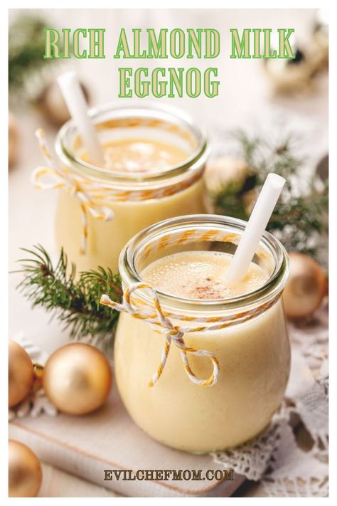 Rich Almond Milk Eggnog Almond Milk Eggnog Recipe, Almond Milk Eggnog, Recipes With Almond Milk, Almond Milk Egg Nog, Healthy Eggnog, Silk Milk, Almond Milk Recipes, Baked Cod, Eggnog Recipe