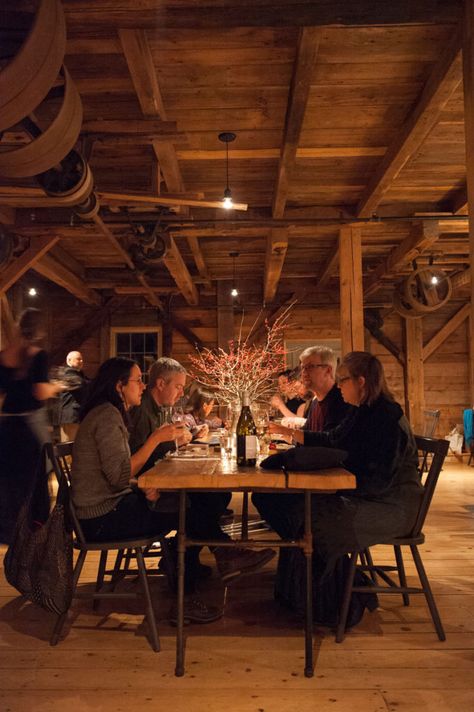 Just before dinner is served at the Lost Kitchen in Freedom, owner Erin French stands in the center of the simple dining room. Scandinavian Eat In Kitchen, Freedom Maine, Converted Mill, Hidden Cupboard, Erin French, The Lost Kitchen, Hygge Vibes, Lost Kitchen, Simple Dining Room