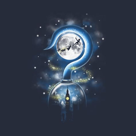 Hook Wall, Peter Pan, The Sky, Tower, Moon, Art Print, T Shirts, Art Prints, Wall