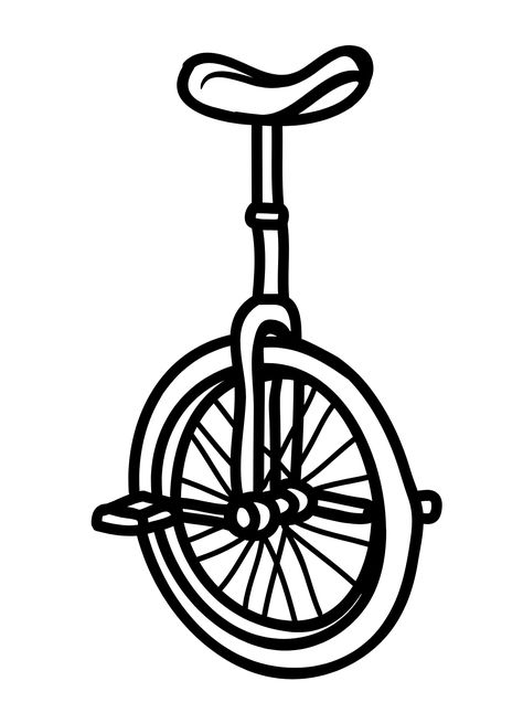 Unicycle Tattoo, Jamestown Ny, Tattoo Board, Unicycle, Alphabet Flashcards, Clipart Black And White, Cartoon Drawing, Free Printable Coloring, Free Printable Coloring Pages