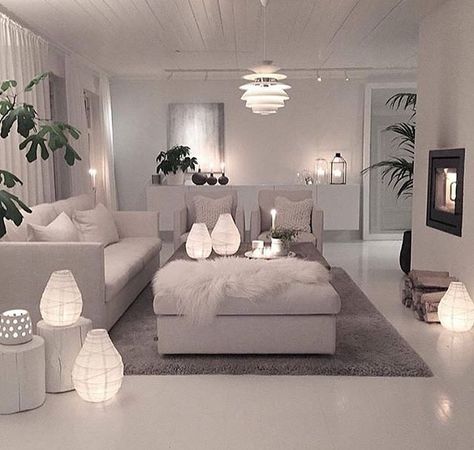 White Furniture, Living Room Inspo, Home N Decor, Front Room, Design Living, Lamps Living Room, Design Case, My New Room, Living Room Interior