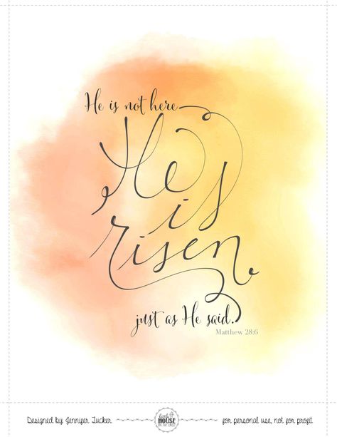 He Is Risen Quotes, He Is Risen Printable, Easter Scriptures, Scripture Lettering, Rise Quotes, Woord Van God, Easter Paintings, Resurrection Day, I Love Christmas