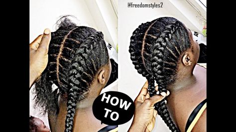 How To Cornrow For BEGINNERS / NEW METHOD [Video]  Read the article here - http://www.blackhairinformation.com/video-gallery/cornrow-beginners-new-method-video/ Cornrow For Beginners, How To Braid Cornrows, How To Cornrow, Braid Cornrows, Afro Hairstyles Braids, How To Braid, Kid Braid Styles, Short Hair Hacks, Short Box Braids